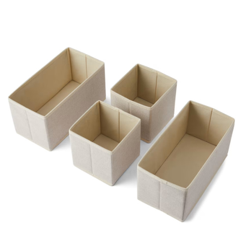 Set of 4 Linen Look Drawer Organisers