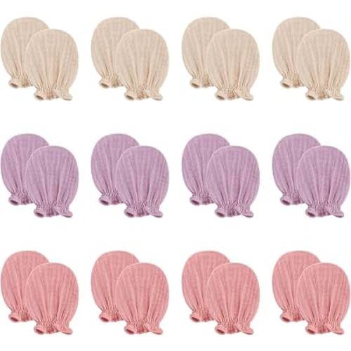 Pro Goleem Muslin Baby Mittens for Newborn, 100% Cotton No Scratch Soft Breathable Gloves for Boys and Girls 0-6 months