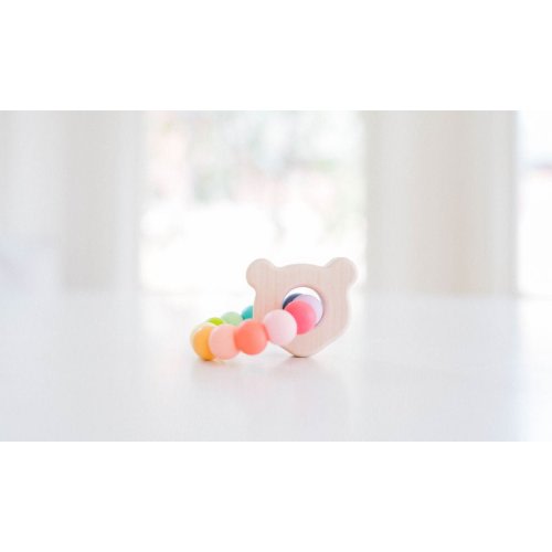Mini Bear Wooden Baby Teether