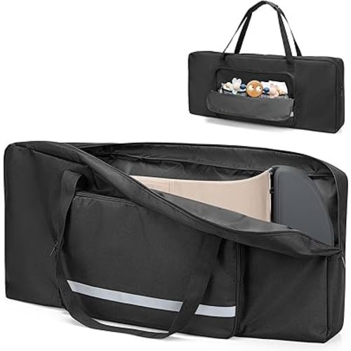 GRAOSO Baby Bouncer Transport Bag, Bouncer Carrier Compatible with Baby Bjorn Bouncer Balance Soft and Bouncer Bliss, Double Zipped Travel Bag with Shoulder Pad, Black