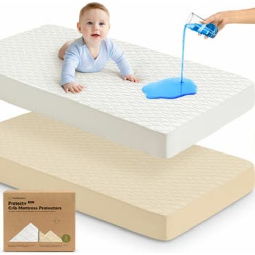2-Pack Mavy Protect+ Waterproof Crib Mattress Protector