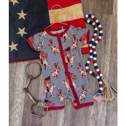 Red, White and Rodeo Bamboo Shorties (Baby)