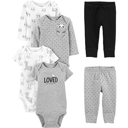 Simple Joys by Carter's Baby 6-piece Bodysuits (Short and Long Sleeve) and Pants Set