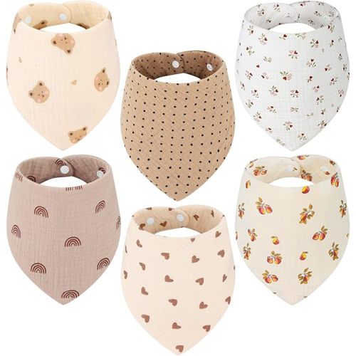 Accmor Muslin Baby Bibs, Soft Baby Bandana Drool Bibs for Baby Girls Boys, Bib for Drooling Teething