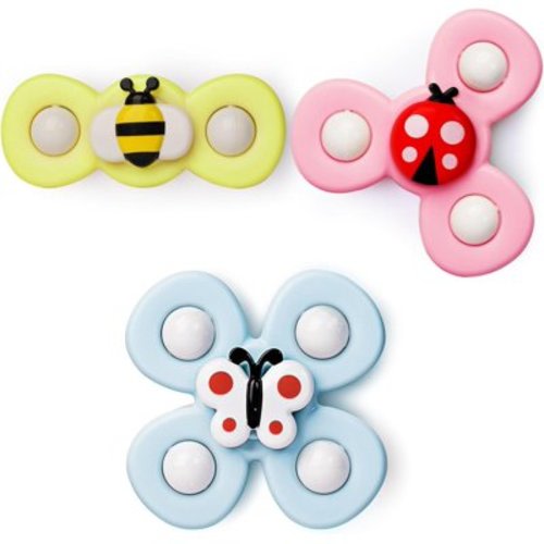 Strong Suction Cup Fidget Spinnerz Sensory Bath Toys for Baby 12 18 Months Airplane Car Travel Table & Window Toys for 1 2 Years Old Toddler Boys and Girls (Insect-1)