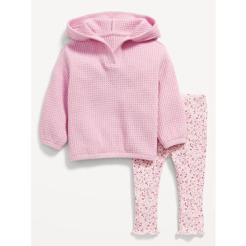 Pullover Thermal-Knit Hoodie and Leggings Set for Baby