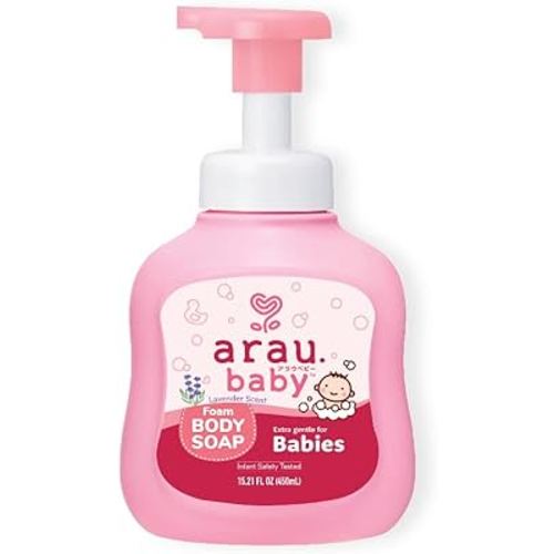 Arau Baby Foam Body Soap Lavender Scent, Natural Plant Based Baby Wash, No Artificial Fragrance or Additives, Gentle for Baby’s Sensitive Skin, Nourishing and Easy Rinse (15.21 Fl Oz)