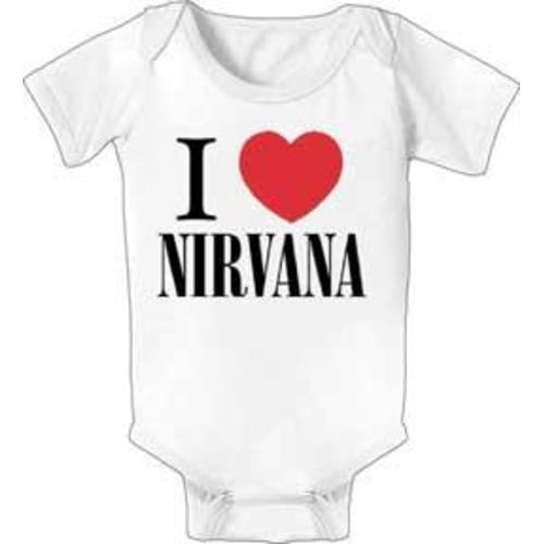 I Love Nirvana White One Piece – My Baby Rocks
