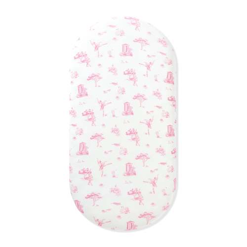 Oval Bassinet Sheet in Toile Ballet