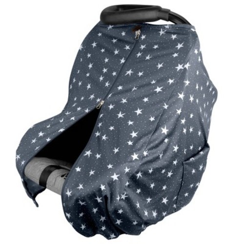 JJ Cole DreamGuard Packable Car Seat Canopy - Breathable & Adjustable Infant Car Seat Cover - Stars