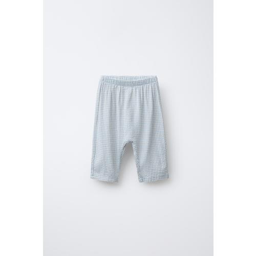 PLAID TEXTURED PANTS - Sand / Blue | ZARA United States