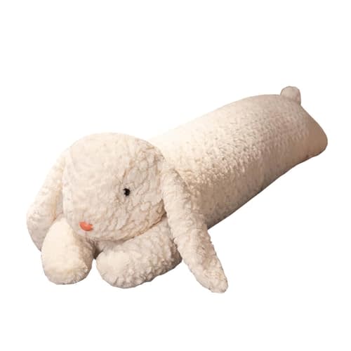 Rabbit Plush Pillow, Rabbit Stuffed Animal, Rabbit Plush Long Body Pillow for Kids Adults (White,35 inch)