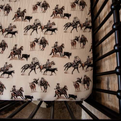 Stop the Clock Bamboo Muslin Crib Sheet – Cowkid Clothing Company