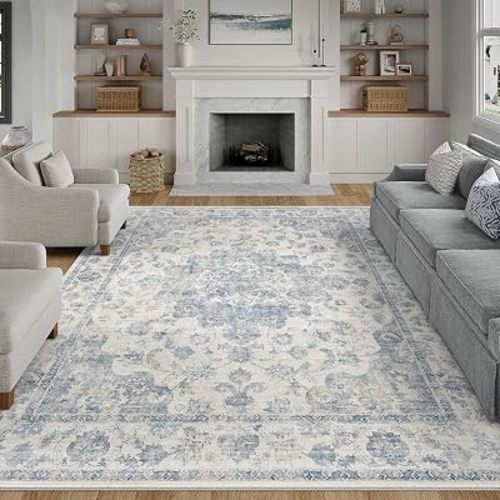 8x10 Blue Neutral Area Rug