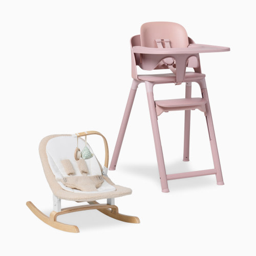 Lalo 7-in-1 High Chair + Newborn Rocker Bundle - Rose