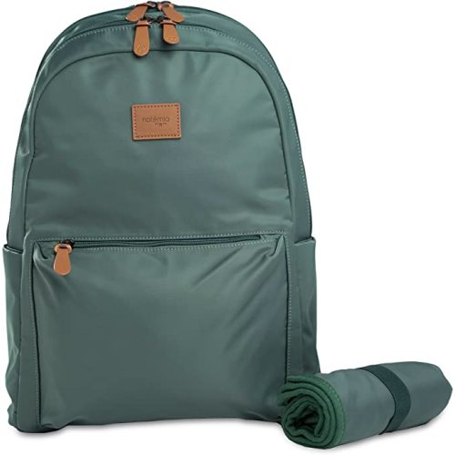 Natemia Diaper Backpack - Water-Resistant Baby Diaper Bag with Pockets, Stroller Straps, and Portable Changing Pad Included