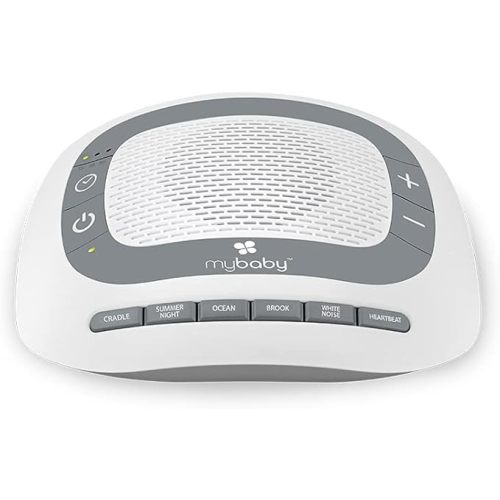 MyBaby SoundSpa White Noise Machine for Babies | 6 Soothing Lullabies for Newborns, Sound Therapy for Travel, Relaxing, Kids, Newborns, Baby Songs, Adjustable Volume, Auto-off Timer, By HoMedics