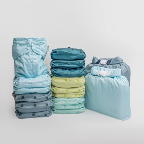 Depths of the Ocean - Essential Pocket Diaper - Cloth Diaper Starter Bundle - Part Time - 15 Pack