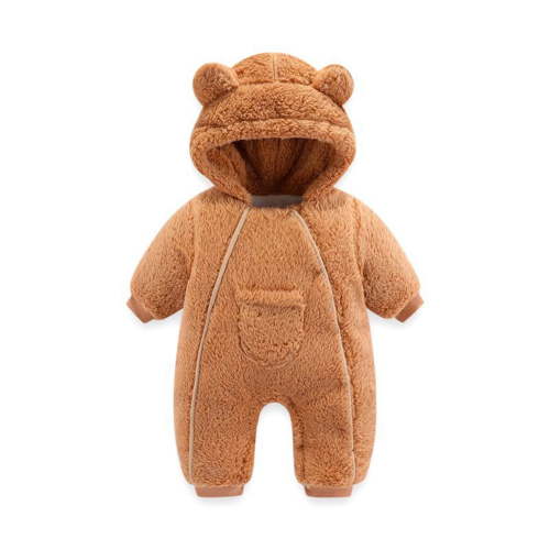 Baby Fluffy Cute Cartoon Animal Outfit Hooded Romper Outfits Baby Bear Onesie Outfit for Little Girl 0-3 Months