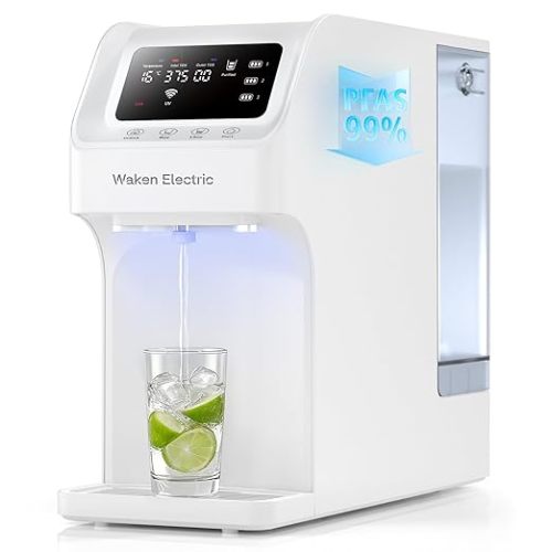 Waken Electric C11S Reverse Osmosis Water Filtration System Countertop 180oz Water Tank 4:1 Pure to Drain 8 Stage RO Filter No Installation for Home Apartment Condo RV