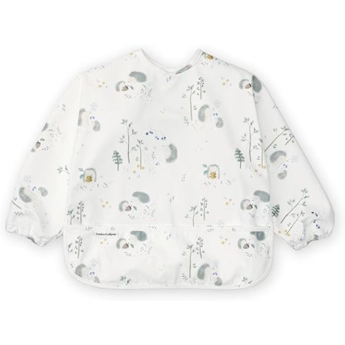 Loulou Lollipop Long Sleeve Mess Free Waterproof Bibs, for baby boys and girls 6-36 Months, Machine Washable, Travel Friendly
