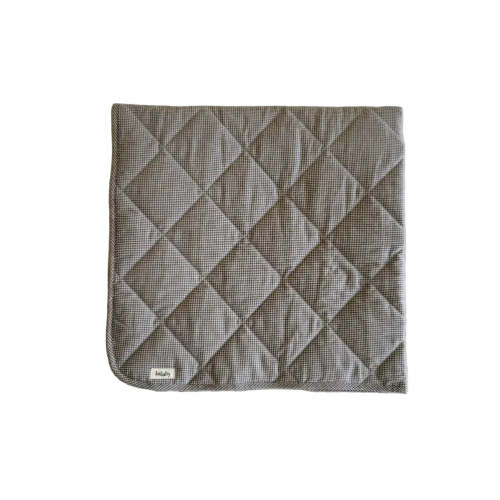 Quilted Baby Blanket- Tiny Check Brown