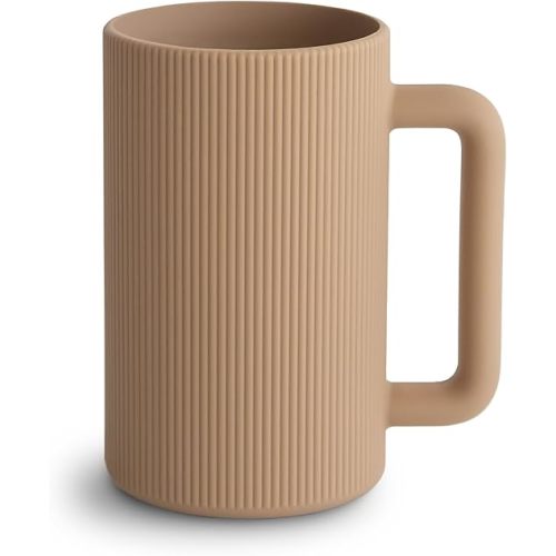 mushie Baby Bath Rinse Cup | 100% Food Grade Silicone | Shampoo & Body Washing Rinser Cup for Kids (Natural)