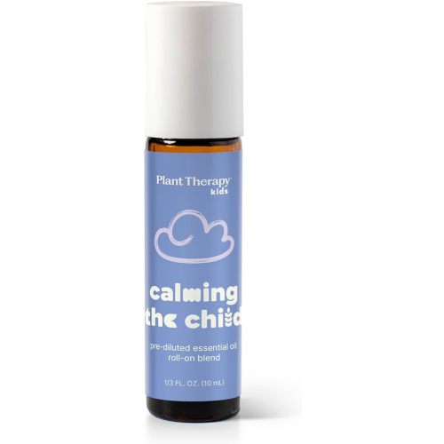 Plant Therapy Kids Calming The Child Essential Oil Blend 10 mL (1/3 oz) Relaxation and Soothing Blend, Tangerine, Lavender, & Roman Chamomile Essential Oils, Pure, KidSafe Pre-Diluted Roll-On