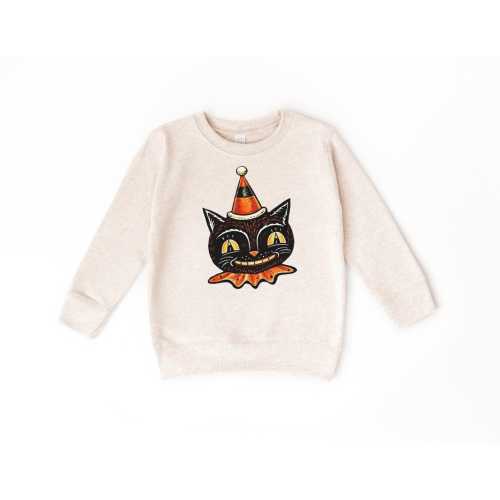 Vintage Halloween Cat Baby Onesie, Retro Halloween Toddler Sweatshirt