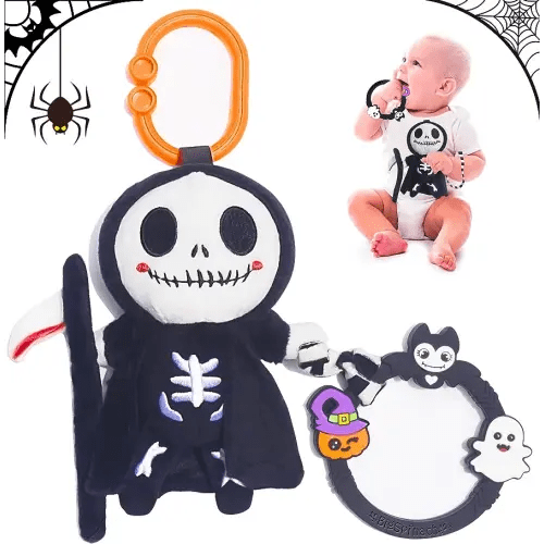 Halloween Baby Toy Gothic Baby Teether Ring Baby Stuff Teething Toy (Grim Reape)
