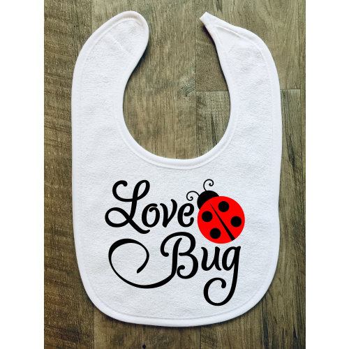 Love Bug - Baby Bib - Photo Prop - Baby Boy - Baby Girl - Ladybug - Valentine's Day - Baby Shower - Gift - Cute