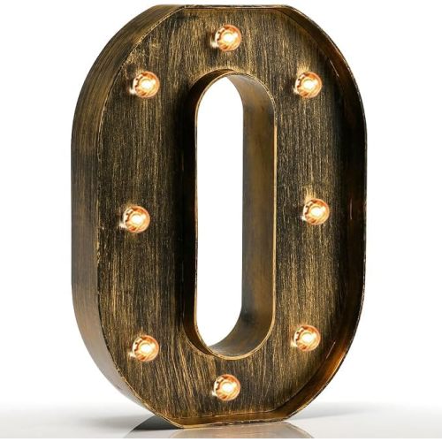 Pooqla Vintage Light Up Marquee Letters with Lights – Illuminated Industrial Style Lighted Alphabet Letter Signs - Coffee Bar Apartment Bedroom Wall Home Initials Decor A-Z