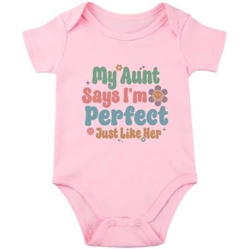 My Aunt Says I'm Perfect Baby Bodysuit Auntie Baby Clothes Girl I Love My Auntie Babies Bodysuit