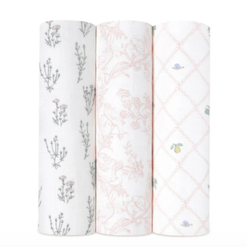 French Floral Silky Soft Swaddle 3 Pack | aden + anais