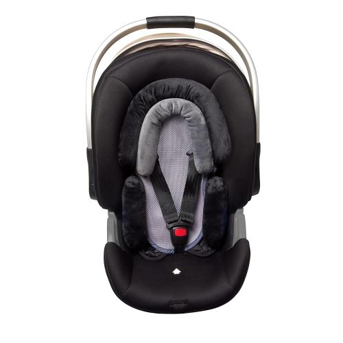 Pro Goleem Breathable 3-in-1 Infant Car Seat Head Support, Soft Infant Car Seat Insert, Carseat Cushion for Toddler, Perfect for Car Seat, Strollers, Swings, Carrier, Bouncer, Black and Grey