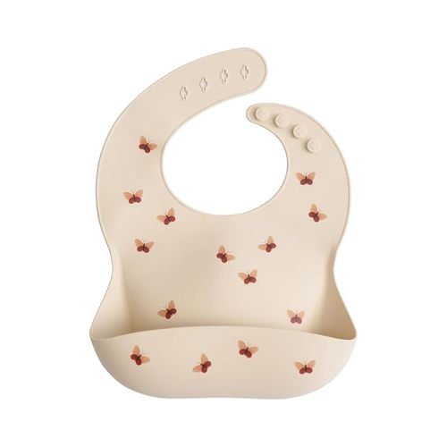 mushie Silicone Baby Bib | (Butterflies)