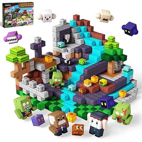 GobiDex 108PCS Magnetic Blocks & Figures Crew Playset, Build Weird Monster MagWonder with STEM Building Toys, Pretend Play Montessori Gift for Boys and Girls 3+ Years Old