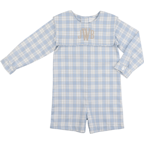 Blue And Khaki Plaid Short Romper – Cecil & Lou