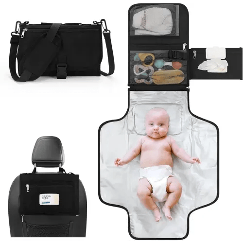 Accmor Portable Diaper Changing Pad, Waterproof Travel Baby Changing Mat, Newborn Essentials Baby Shower Gifts, Black