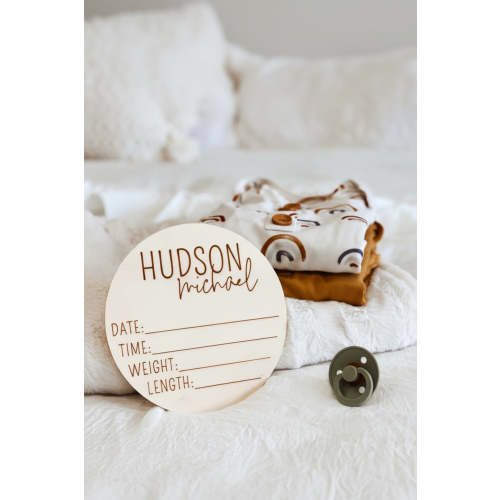 Personalized Birth Stats Wood Announcement | Block