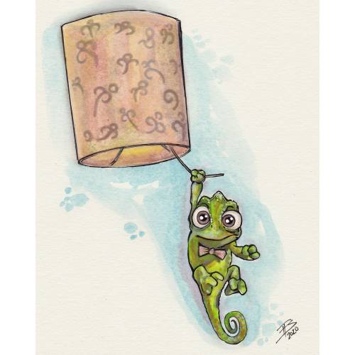 Tangled Pascal Fine Art Quality Print (Multiple Sizes) /  So Adorable for Kids Room or Nursery