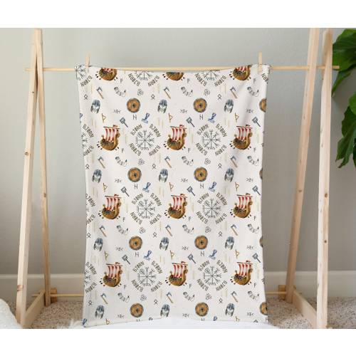 Personalized Viking Baby Blanket: Norse Mythology Nursery Bedding
