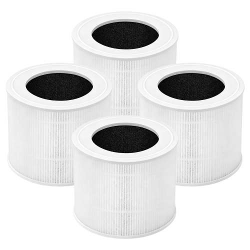 LEVOIT Core Mini Replacement Filters, Activated Carbon HEPA Pre-Filter, 4 Pack Air Purifier Filters