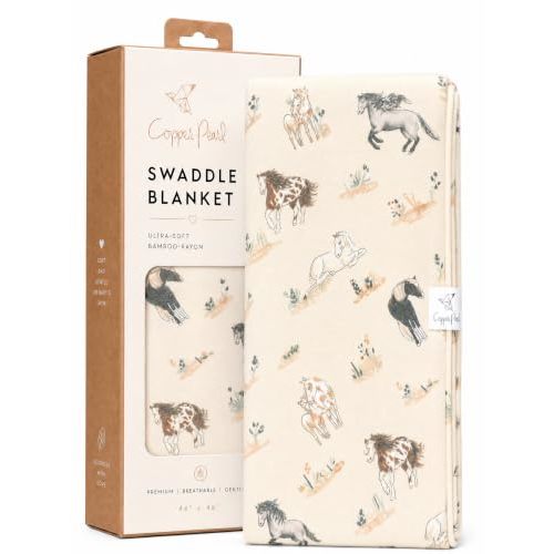 Copper Pearl Swaddle Blankets for Newborns | Soft Stretchy Receiving Blankets for Boys and Girls | Large 46 x 46 Inch Baby Blankets | Lightweight and Breathable Swaddles | Montana
