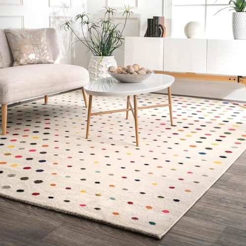 Nuloom Dorie Multicolor/Ivory, 5' x 8', Polka Dot, Soft and Cozy, High Traffic, Stain Resistant, Easy Clean, Durable Area Rug for Bedroom, Living Room, Dining Space, Den, Foyer, Entryway
