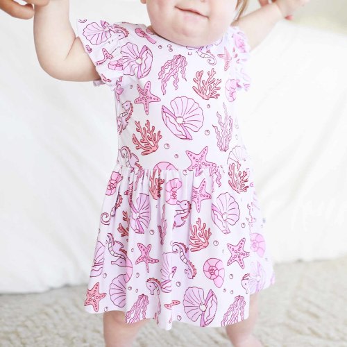Sleeveless Twirl Bodysuit | Tiny Tides Pink