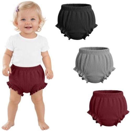 3 Pack Baby Ribbed Bloomers 6M-4T