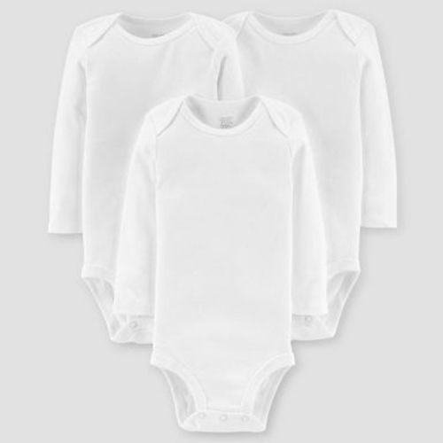 Carter's Just One You® Baby 3pk Long Sleeve Bodysuit - White Newborn