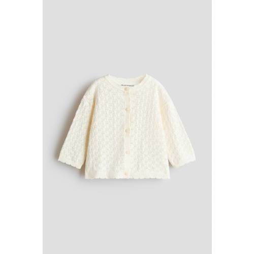 POINTELLE-KNIT COTTON CARDIGAN