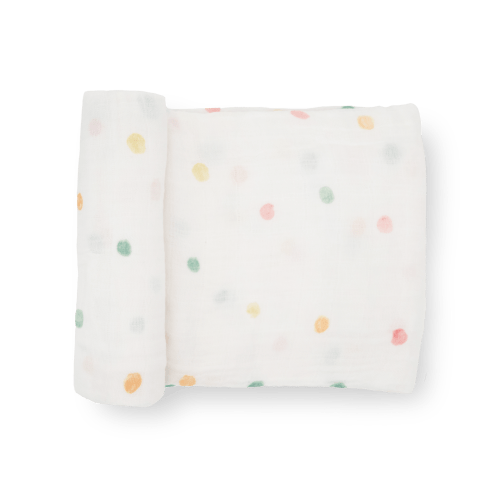 Cotton Muslin Swaddle Blanket - Party Dots